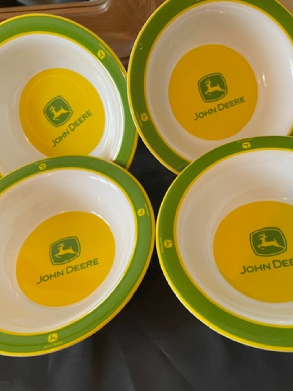 John Deere  - 4 - 8” Rimmed Soup/Pasta /Salad Bowls NWOT